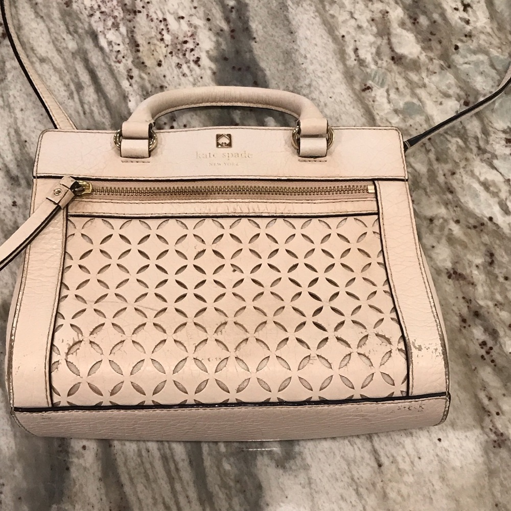 Kate Spade Beige Satchel with Cutout Design